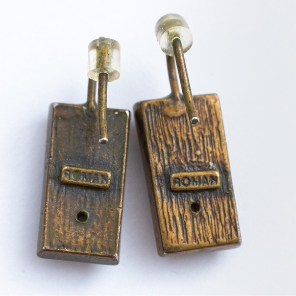 Vintage jewelry set with mid century modern vibe Roman signed neutral shades - Picture 15 of 16